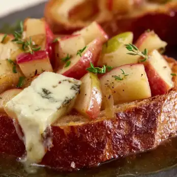 Crostini met Appel-Ui Confituur en Gorgonzola