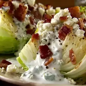 Knapperige IJsbergsla Partjes met Pancetta-Gorgonzola Dressing