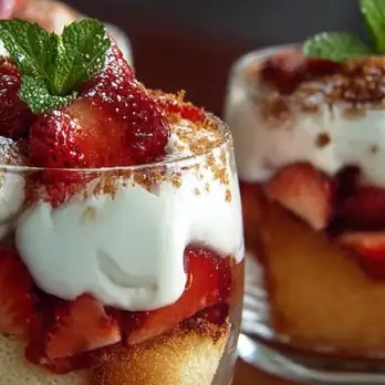 Individuele Aardbeien Trifles met Balsamico & Amaretto