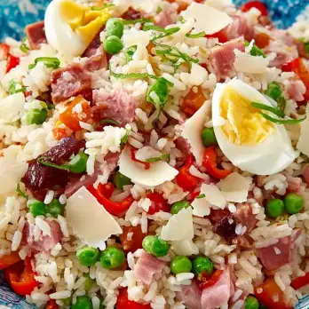 Italiaanse Rijstsalade met Prosciutto en Provolone