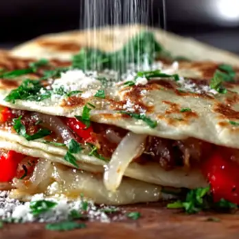 Italiaanse Quesadilla's met Gegrilde Paprika en Zoete Uien