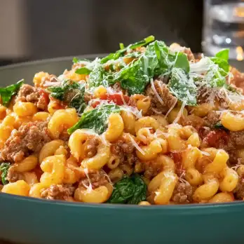 Romige Pasta met Spinazie en Italiaanse Worst