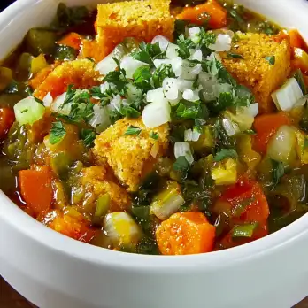 Groene Vegetarische Chili met Maïsbrood