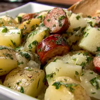 Aardappelsalade met Geroosterde Hotdogs
