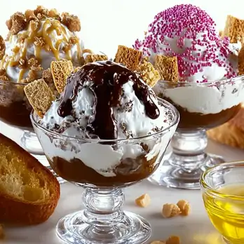 Chocolade-Pindakaas Sundaes