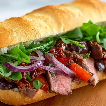 Flank Steak Hoagies met Olijventapenade