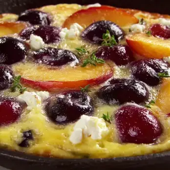Fruitige Frittata met Perzik en Kersen