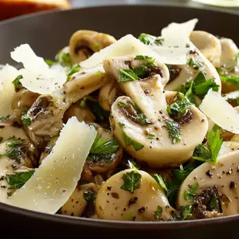 Champignon-Peterseliesalade met Citroendressing