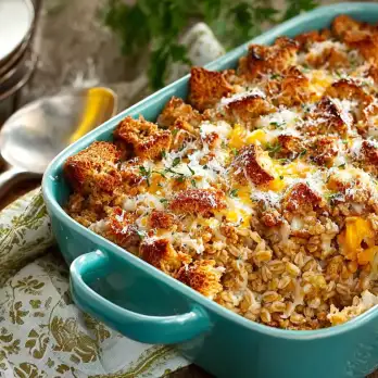 Farro met Kaas en Kruiden uit de Oven