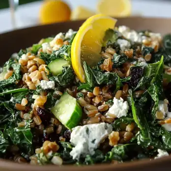 Farro en Boerenkool Salade met Geitenkaas en Walnoten