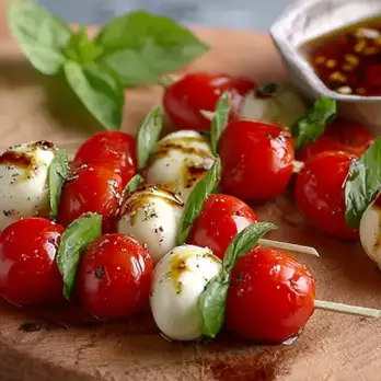 Mini Caprese Prikkers: Italiaans borrelhapje