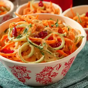 Zoete Noedelsalade met Wortel en Cranberry