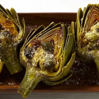 Artisjokken met Parmezaan en Olijven
