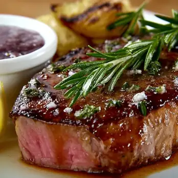Malse NY Strip Steak met Rozemarijn-Rode Wijnboter