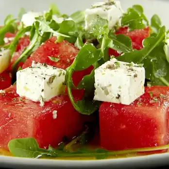 Frisse Watermeloensalade met Feta en Citroen