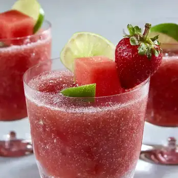 Verfrissende Watermeloen-Aardbei Tequila Cocktail