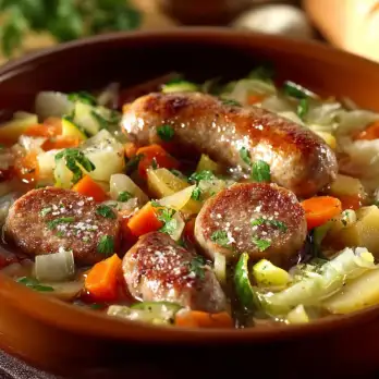Italiaanse Minestrone Soep met Worst