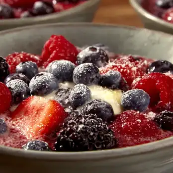 Grapefruit Zabaglione met Bessen