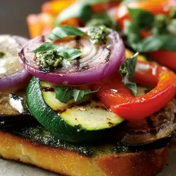 Gegrilde Groente Panini met Verse Mozzarella