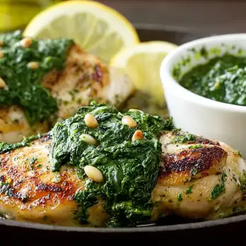 Gegrilde Kip met Spinazie-Pesto