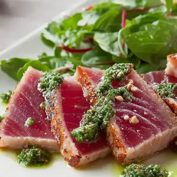 Gegrilde Tonijn met Basilicumpesto