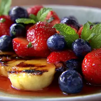 Gegrild Fruitdessert met Munt en Citroen