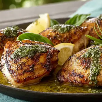 Gegrilde Kip Met Basilicumsaus