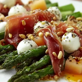 Gegrilde Asperges Met Meloen en Mozzarella