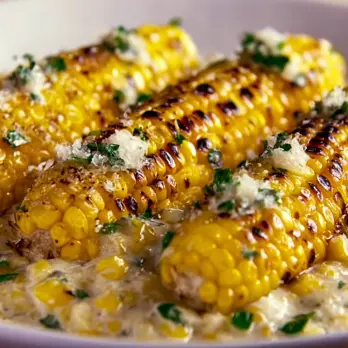 Gegrilde Romige Maïs met Parmezaan