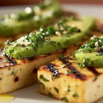 Gegrilde Tofu met Avocado-Dip