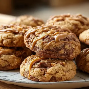 Mocha Swirl Pindakaas Toffee Koekjes