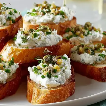 Krokante Geitenkaas Crostini met Citroen en Kruiden