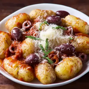 Luchtige Italiaanse Gnocchi met Tomaat en Olijven