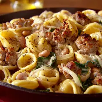 Orechiette met Kalkoenworst en Mascarpone