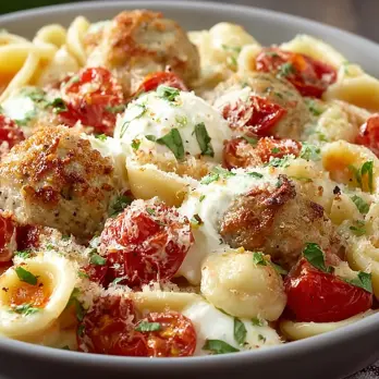 Orecchiette met Mini Kippengehaktballetjes