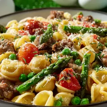 Orecchiette met Lamsworst en Asperges