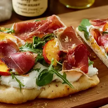 Zomers Gegrilde Mini-Pizza's met Perziken en Burrata