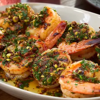 Gegrilde Garnalen met Sinaasappel en Chocolade Gremolata
