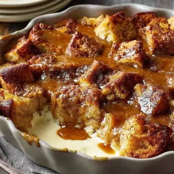 Franse Toast Broodpudding met Pompoen-Maple Siroop