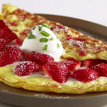 Zoete Italiaanse Aardbeienomelet