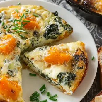 Pompoen Frittata met Kaas en Knoflookbrood