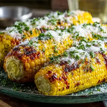 Parmezaan Knoflook Gegrilde Maïskolven