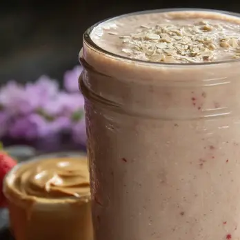 Pindakaas en Aardbeien Smoothie