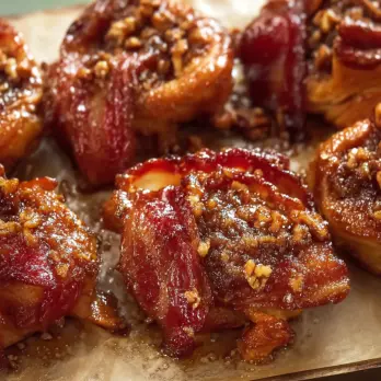 Plakkerige Pecanbroodjes met Spek en Karamel