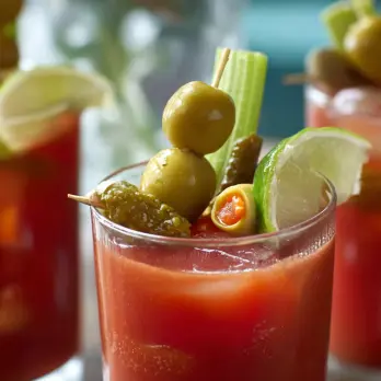 Pickle Okra Bloody Mary Cocktail