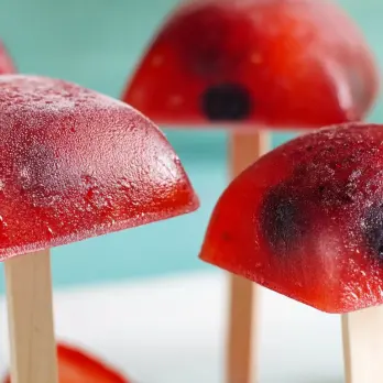 Vrolijke Lieveheersbeestje IJslolly's met Aardbei en Blauwe Bes