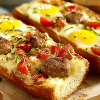 Ontbijtpizza met Eier en Worst op Stokbrood