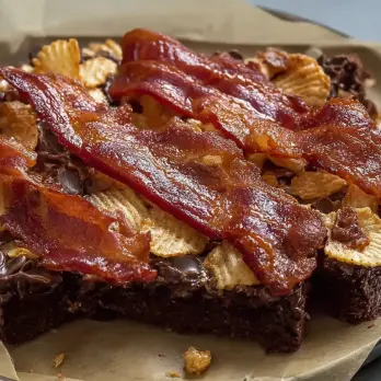 Knisperige Spek en Chips Brownies