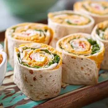 Wraps met Zoete Aardappelhummus en Kalkoen