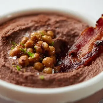 Chocolade Hummus Met Knapperige Gekarameliseerde Spek